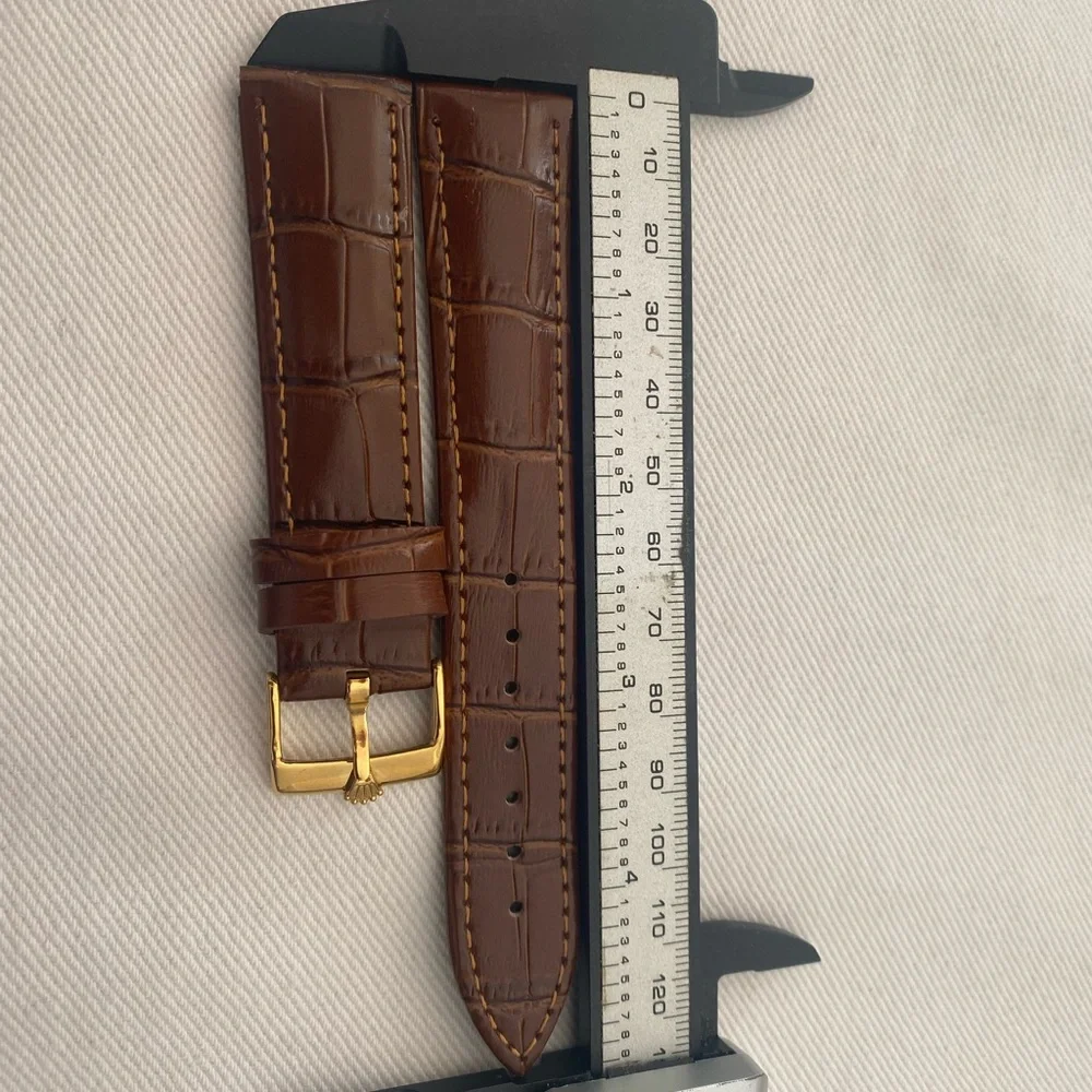 Rolex Gold Plated 20mm Buckle Brown Leather Strap